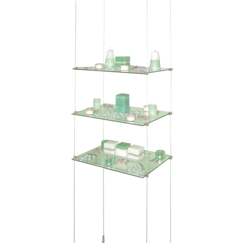 Pinetree Enterprises Toughened Glass Shelves Suspended Between Ceiling And Floor
